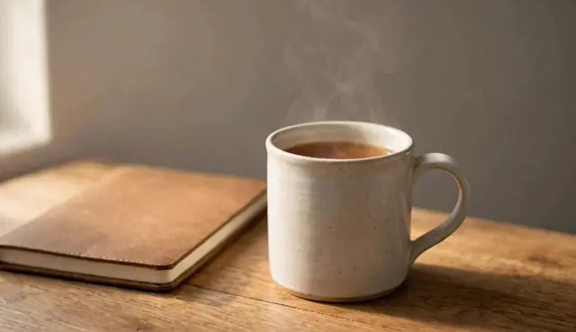 Frame from a generated tea-on-a-desk video
